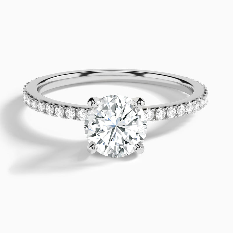 Round Luxe Belle Lab Grown Diamond Engagement Ring In 14K White Gold - Lucenjuri