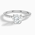 Round Luxe Belle Lab Grown Diamond Engagement Ring In 14K White Gold - Lucenjuri