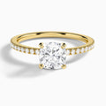 Cushion Luxe Belle Lab Grown Diamond Engagement Ring In 14K Yellow Gold - Lucenjuri