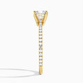 Cushion Luxe Belle Lab Grown Diamond Engagement Ring In 14K Yellow Gold, Side View