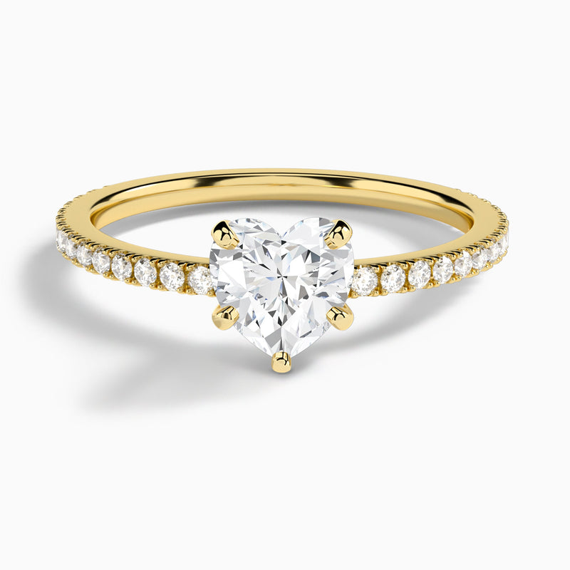 Heart Luxe Belle Lab Grown Diamond Engagement Ring In 18K Yellow Gold - Lucenjuri