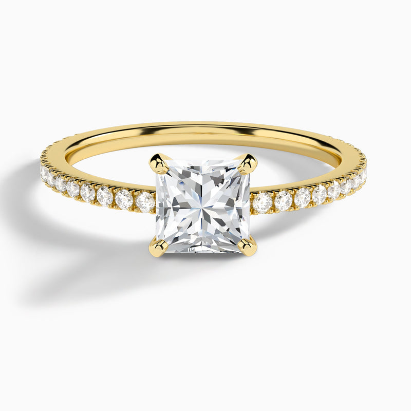 Princess Luxe Belle Lab Grown Diamond Engagement Ring In 18K Yellow Gold - Lucenjuri