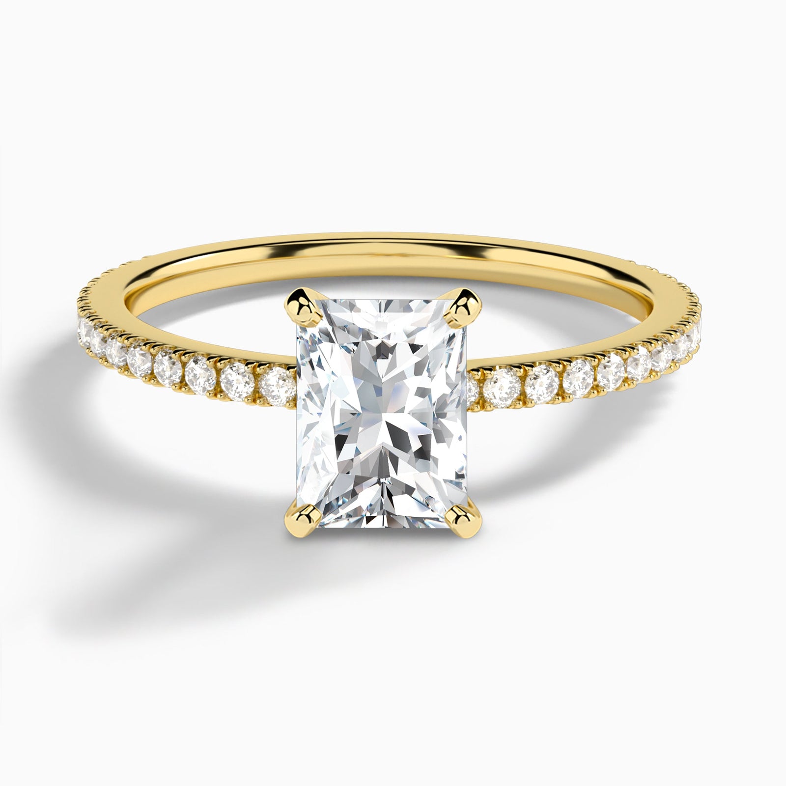 Radiant Luxe Belle Lab Grown Diamond Engagement Ring In 18K Yellow Gold - Lucenjuri