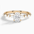 Oval Chateau Lab Grown Diamond Engagement Ring In 14K Rose Gold - Lucenjuri
