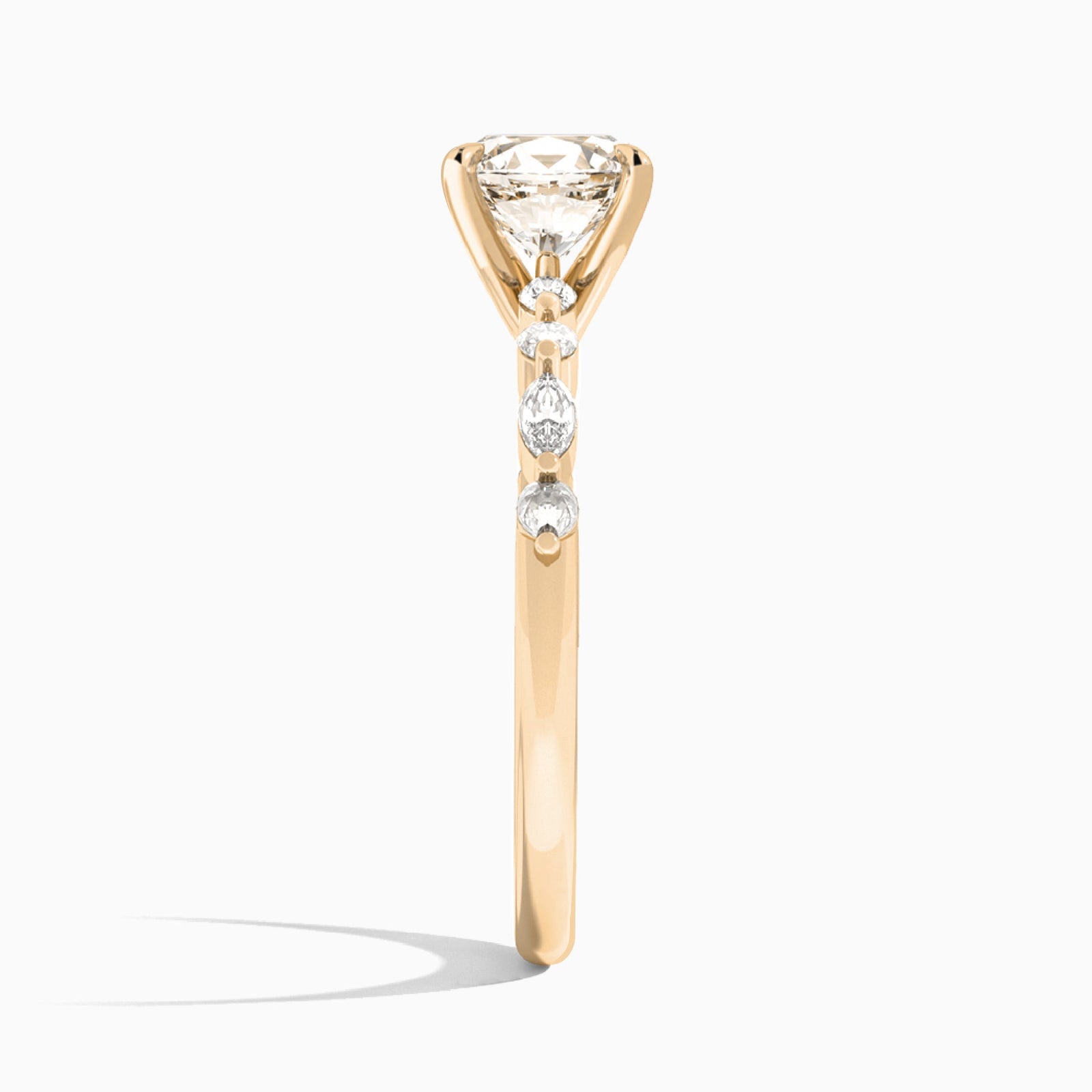 Oval Chateau Lab Grown Diamond Engagement Ring In 14K Rose Gold, Side View
