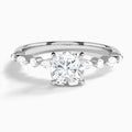 Cushion Chateau Lab Grown Diamond Engagement Ring In 14K White Gold - Lucenjuri