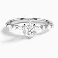 Pear Chateau Lab Grown Diamond Engagement Ring In 14K White Gold - Lucenjuri