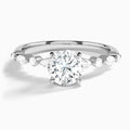 Round Chateau Lab Grown Diamond Engagement Ring In 14K White Gold - Lucenjuri