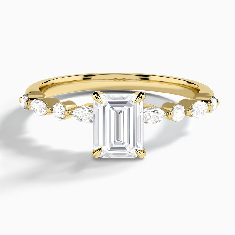 Emerald Chateau Lab Grown Diamond Engagement Ring In 14K Yellow Gold - Lucenjuri