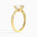 Radiant Chateau Lab Grown Diamond Engagement Ring In 14K Yellow Gold, Angle View
