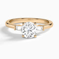 Round Tapered Baguette Lab Diamond Engagement Ring In 14K Rose Gold - Lucenjuri