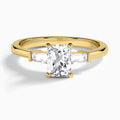 Radiant Tapered Baguette Lab Diamond Engagement Ring In 18K Yellow Gold - Lucenjuri