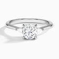 Round Dulcie Three Stone Lab Grown Diamond Engagement Ring In Platinum - Lucenjuri