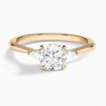 Cushion Dulcie Three Stone Lab Diamond Engagement Ring In 14K Rose Gold - Lucenjuri