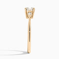 Cushion Dulcie Three Stone Lab Diamond Engagement Ring In 14K Rose Gold, Side View