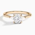 Round Dulcie Three Stone Lab Diamond Engagement Ring In 14K Rose Gold - Lucenjuri