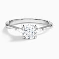 Cushion Dulcie Three Stone Lab Diamond Engagement Ring In 14K White Gold - Lucenjuri