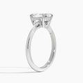 Emerald Dulcie Three Stone Lab Diamond Engagement Ring In 18K White Gold, Angle View