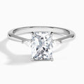 Radiant Dulcie Three Stone Lab Diamond Engagement Ring In 14K White Gold - Lucenjuri