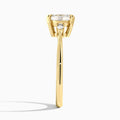 Emerald Dulcie Three Stone Lab Diamond Engagement Ring In 18K Yellow Gold, Side View