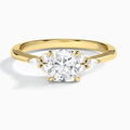 Cushion Marvella Lab Grown Diamond Engagement Ring In 14K Yellow Gold - Lucenjuri
