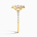 Marquise Bliss Halo Lab Grown Diamond Engagement Ring In 14K Yellow Gold, Side View
