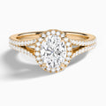 Oval Minerva Halo Lab Grown Diamond Engagement Ring In 14K Rose Gold - Lucenjuri