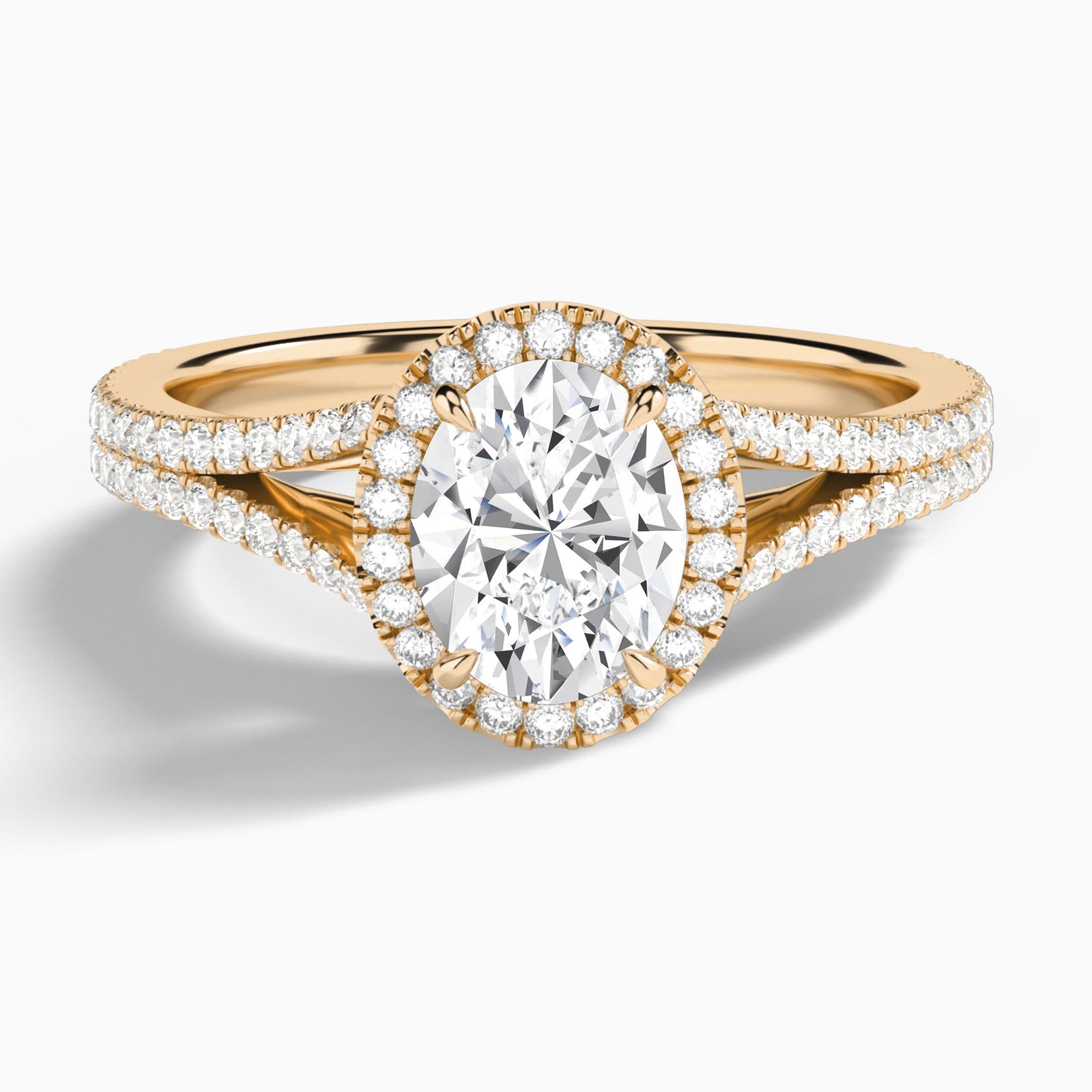 Oval Minerva Halo Lab Grown Diamond Engagement Ring In 14K Rose Gold - Lucenjuri