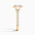 Oval Minerva Halo Lab Grown Diamond Engagement Ring In 14K Rose Gold, Side View