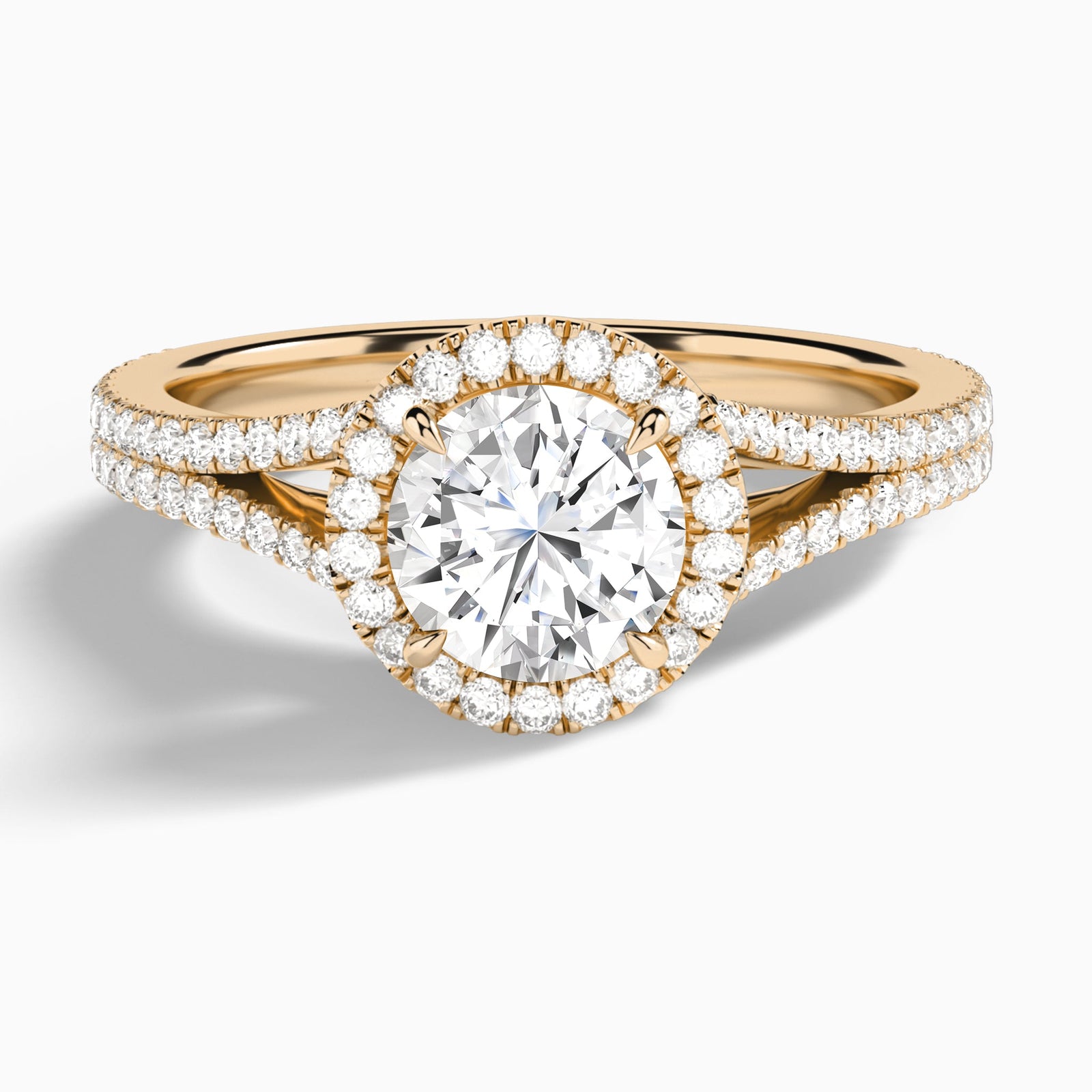 Round Minerva Halo Lab Grown Diamond Engagement Ring In 14K Rose Gold - Lucenjuri