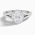 Oval Minerva Halo Lab Grown Diamond Engagement Ring In 14K White Gold - Lucenjuri