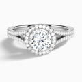 Round Minerva Halo Lab Grown Diamond Engagement Ring In 14K White Gold - Lucenjuri