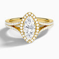 Marquise Minerva Halo Lab Grown Diamond Engagement Ring In 14K Yellow Gold - Lucenjuri