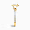 Radiant Minerva Halo Lab Grown Diamond Engagement Ring In 18K Yellow Gold, Side View