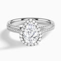 Pear Luxe Pavé Halo Lab Diamond Engagement Ring In 14K White Gold - Lucenjuri