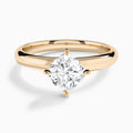 Cushion Solitaire Lab Grown Diamond Engagement Ring In 14K Rose Gold - Lucenjuri