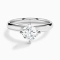 Cushion Solitaire Lab Grown Diamond Engagement Ring In 14K White Gold - Lucenjuri