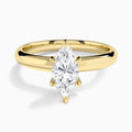 Marquise Solitaire Lab Grown Diamond Engagement Ring In 14K Yellow Gold - Lucenjuri