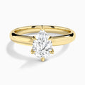 Pear Solitaire Lab Grown Diamond Engagement Ring In 14K Yellow Gold - Lucenjuri