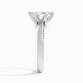 Pear Adorned Six-Prong Lab Diamond Engagement Ring In 18K White Gold, Side View