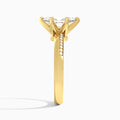 Marquise Adorned Six-Prong Lab Diamond Engagement Ring In 14K Yellow Gold, Side View