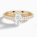 Pear Luxe Hidden Halo Six-Prong Lab Diamond Engagement Ring In 14K Rose Gold - Lucenjuri