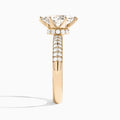 Pear Luxe Hidden Halo Six-Prong Lab Diamond Engagement Ring In 14K Rose Gold, Side View