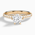 Round Luxe Hidden Halo Six-Prong Lab Diamond Engagement Ring In 14K Rose Gold - Lucenjuri