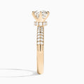 Round Luxe Hidden Halo Six-Prong Lab Diamond Engagement Ring In 14K Rose Gold, Side View