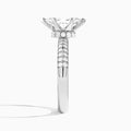 Marquise Luxe Hidden Halo Six-Prong Lab Diamond Engagement Ring In 14K White Gold, Side View