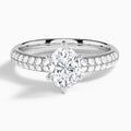 Oval Luxe Hidden Halo Six-Prong Lab Diamond Engagement Ring In 18K White Gold - Lucenjuri