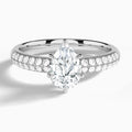 Pear Luxe Hidden Halo Six-Prong Lab Diamond Engagement Ring In 18K White Gold - Lucenjuri
