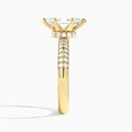 Marquise Luxe Hidden Halo Six-Prong Lab Diamond Engagement Ring In 14K Yellow Gold, Side View