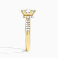 Oval Luxe Hidden Halo Six-Prong Lab Diamond Engagement Ring In 14K Yellow Gold, Side View